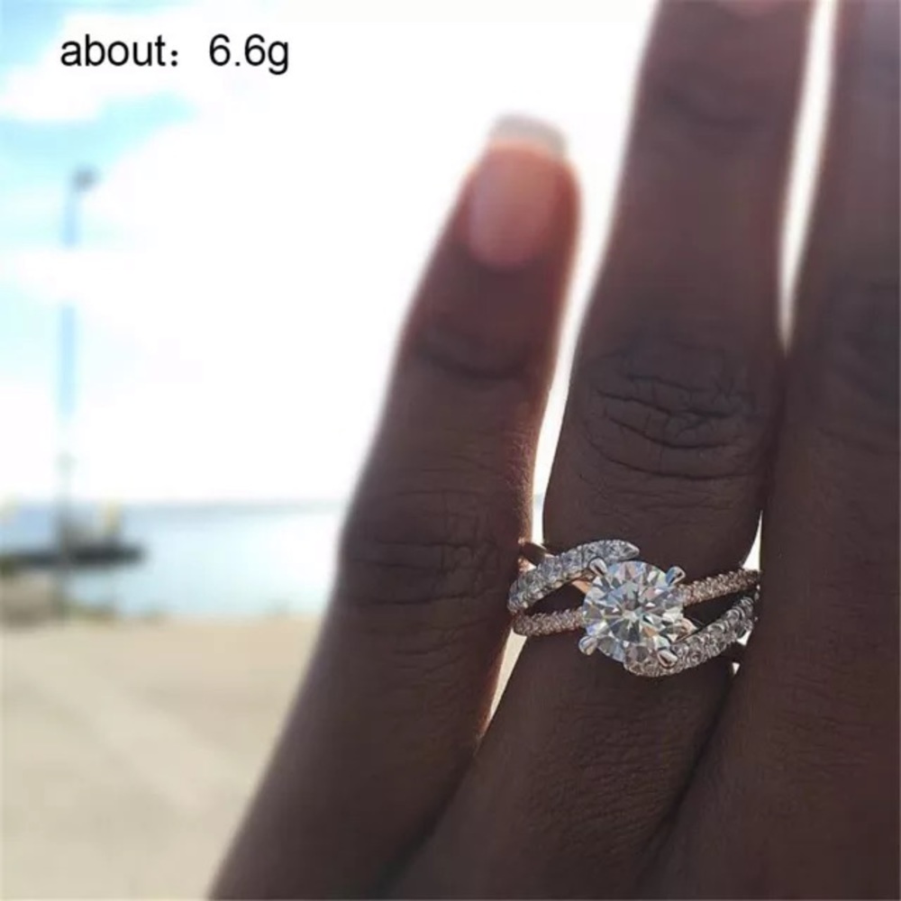 Elegant White Sapphires In .925 / Dipped Gold. - image 3